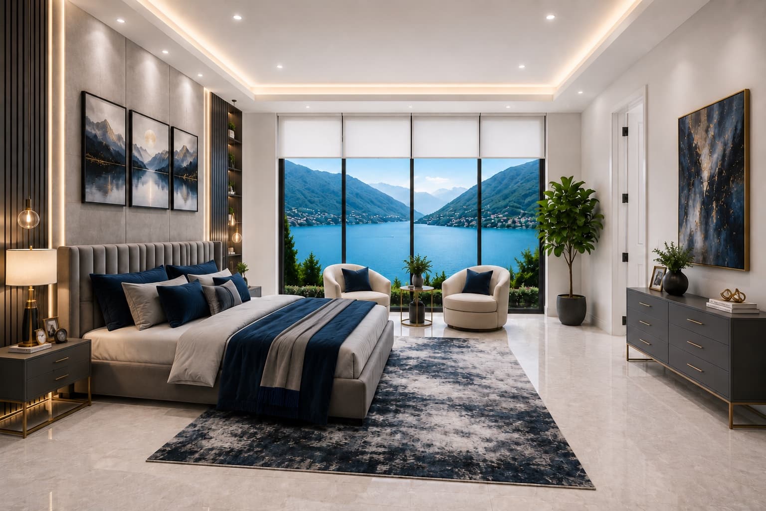 Contemporary primary bedroom