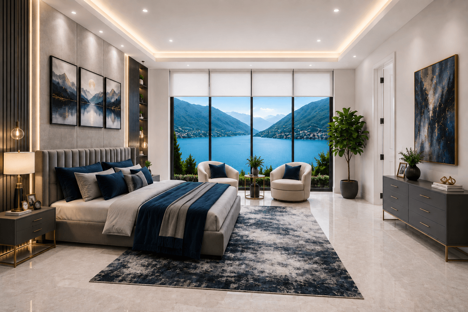 Contemporary primary bedroom